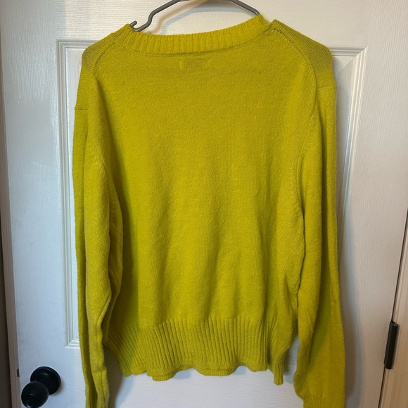 Sonoma Women's Bright Yellow Crew Neck Sweater - Picture 2 of 3